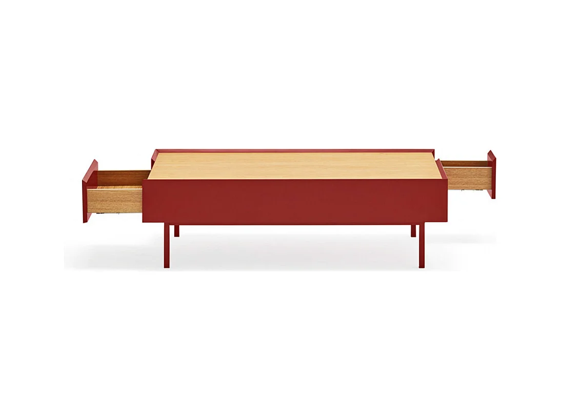 Arista - Table basse en bois 110x60cm - Couleur - Rouge