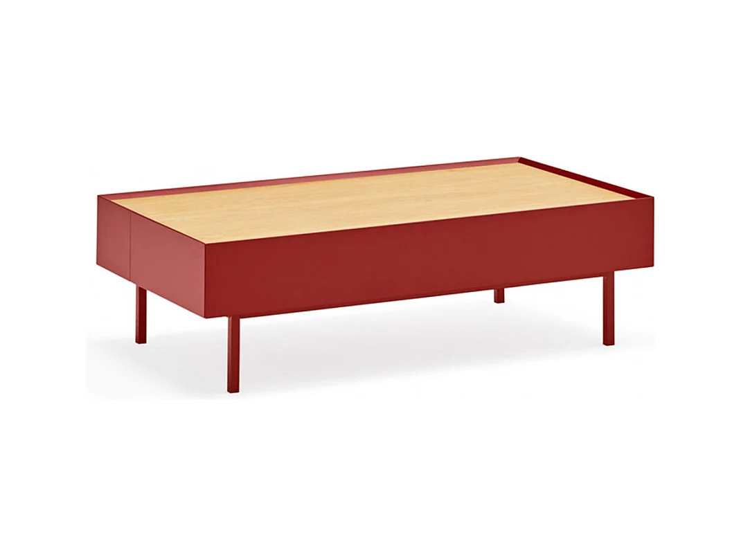 Arista - Table basse en bois 110x60cm - Couleur - Rouge