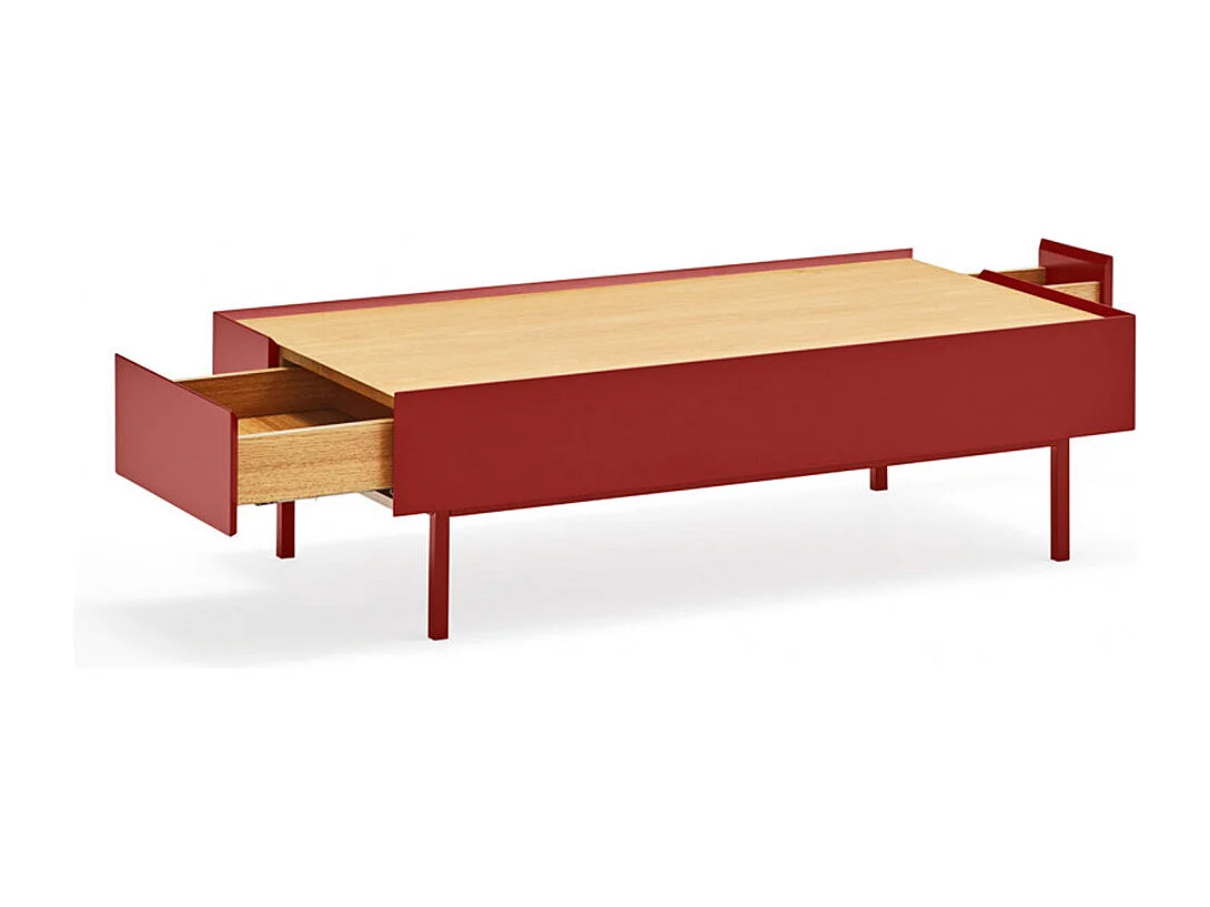 Arista - Table basse en bois 110x60cm - Couleur - Rouge