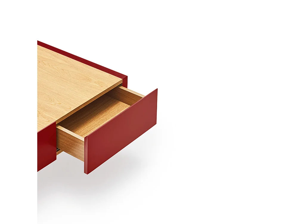 Arista - Table basse en bois 110x60cm - Couleur - Rouge