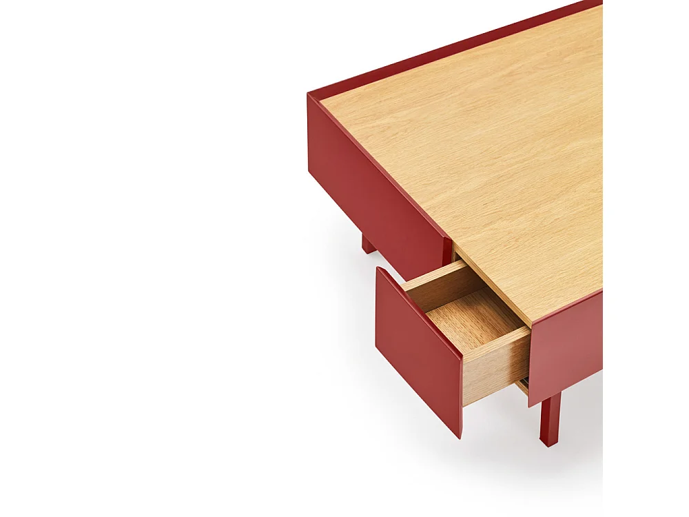Arista - Table basse en bois 110x60cm - Couleur - Rouge