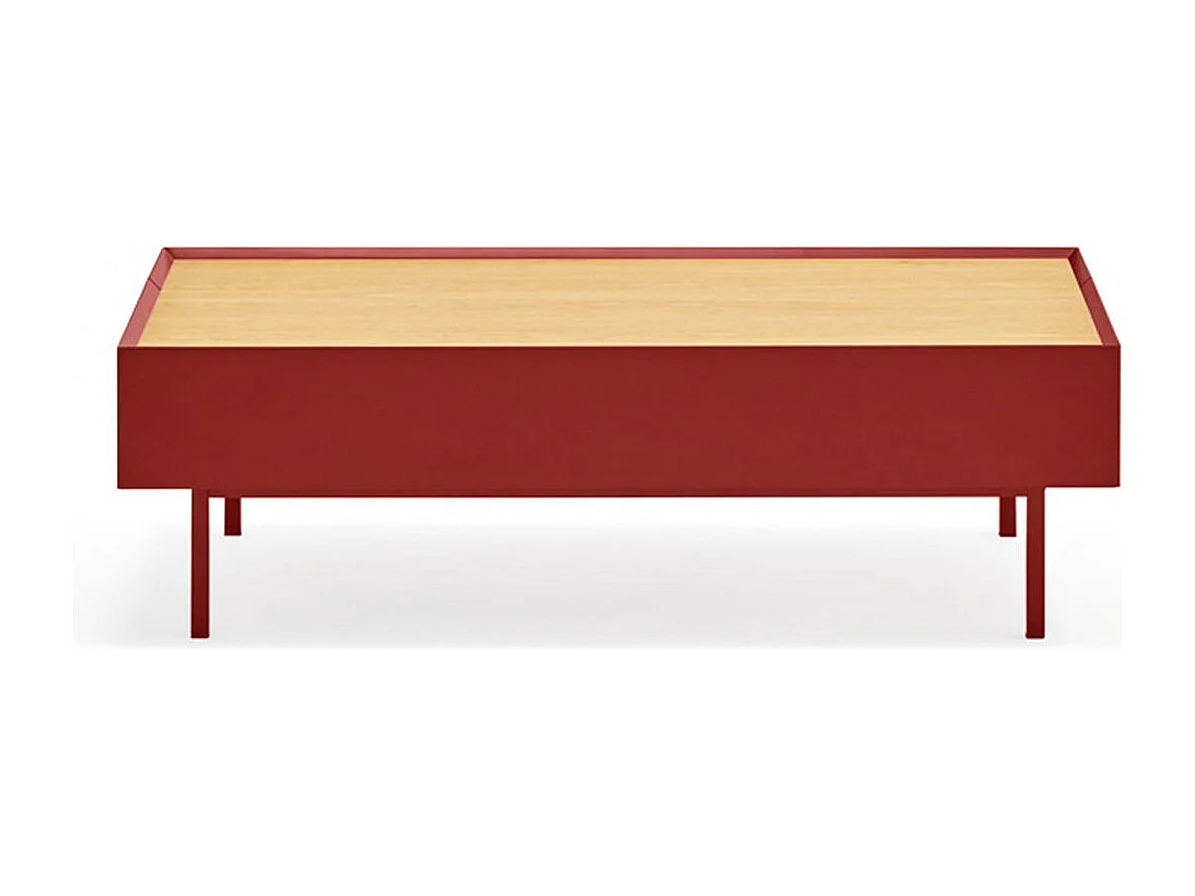 Tavolino basso rosso 110x60 cm
