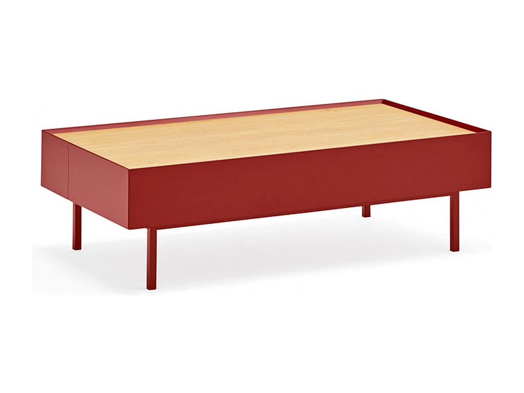 Tavolino basso rosso 110x60 cm