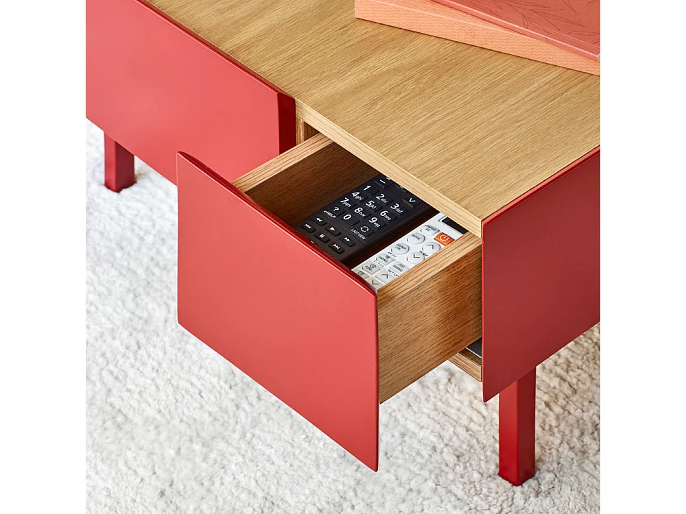 Tavolino basso rosso 110x60 cm