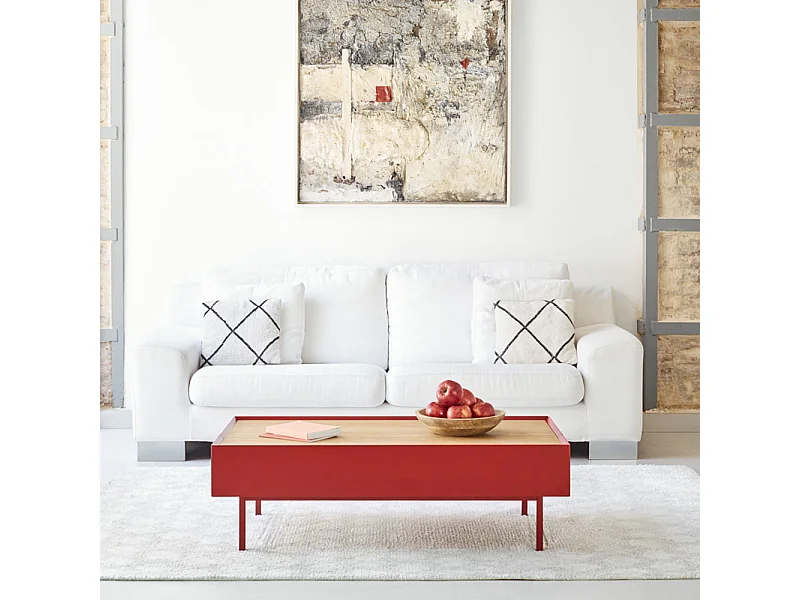 Arista - Table basse en bois 110x60cm - Couleur - Rouge