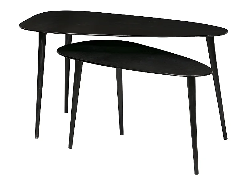Triangle - 2 tables basses en métal - Noir