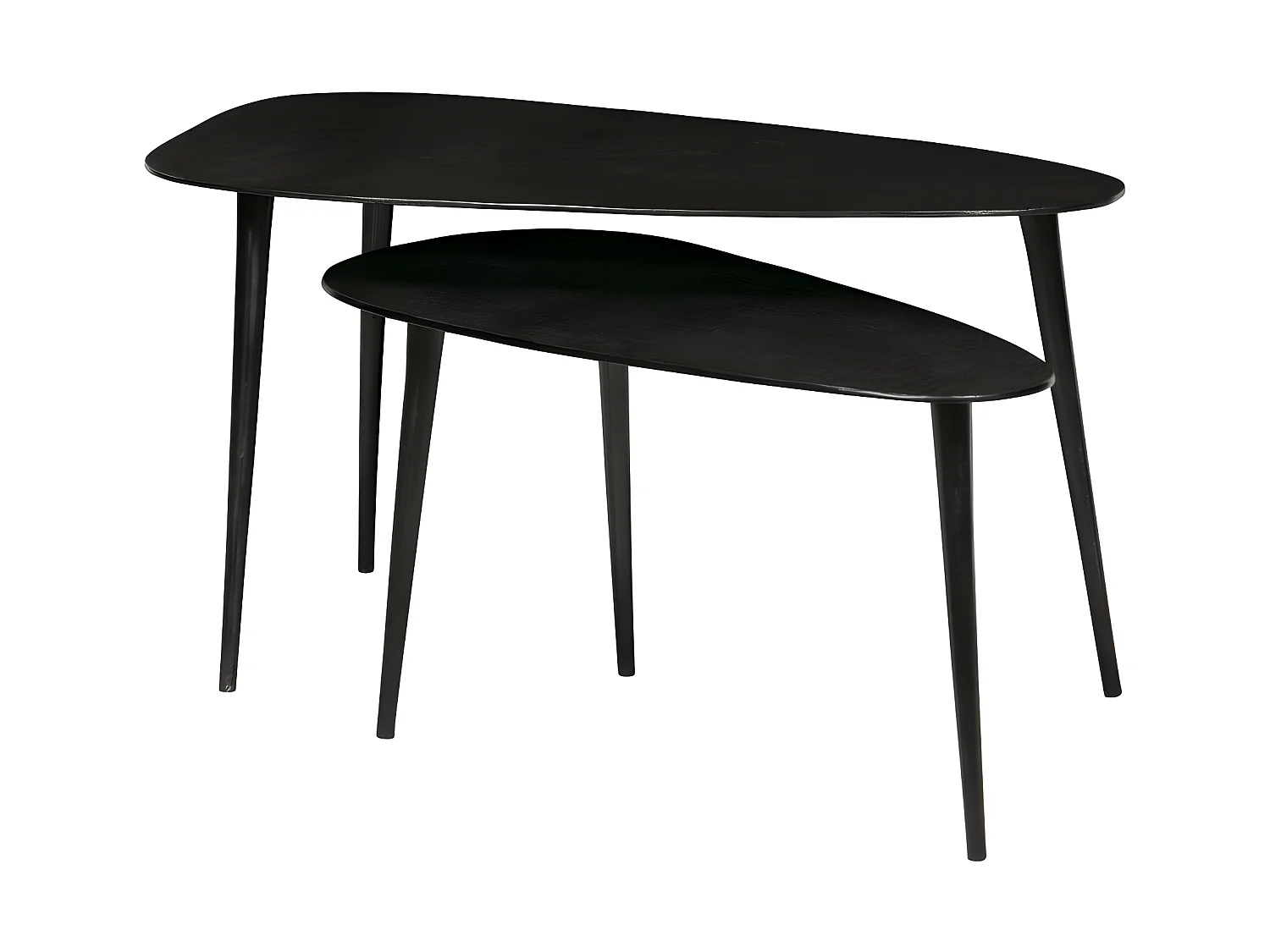 Triangle - 2 tables basses en métal - Noir