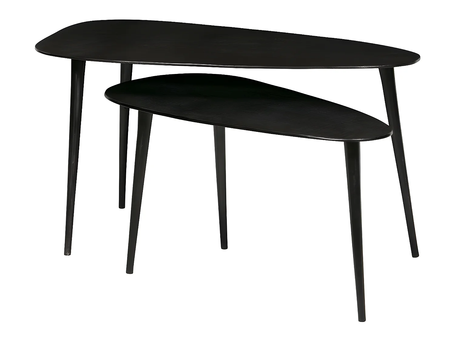Triangle - 2 tables basses en métal - Noir