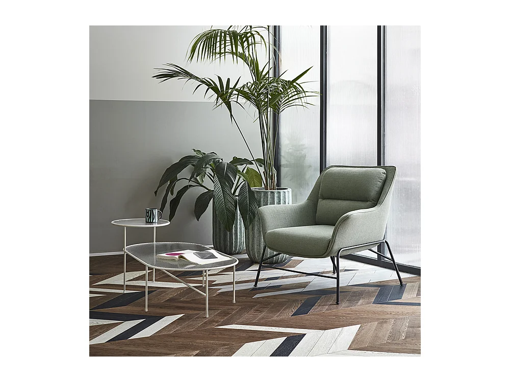 Nix - Table basse en verre strié et métal - Couleur - Blanc