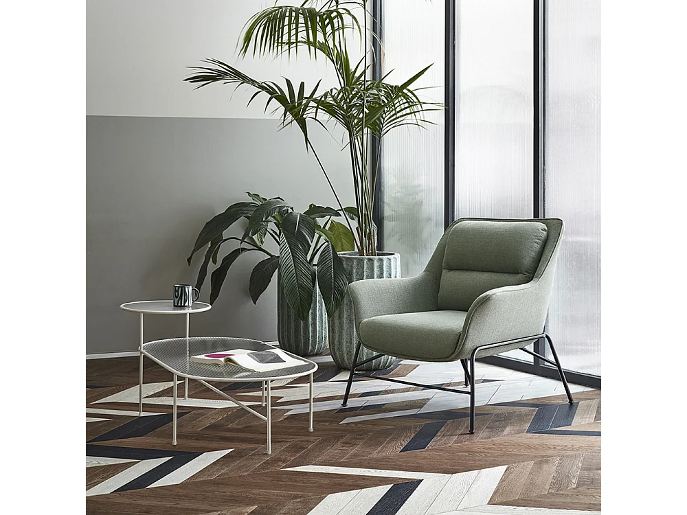 Nix - Table basse en verre strié et métal - Couleur - Blanc