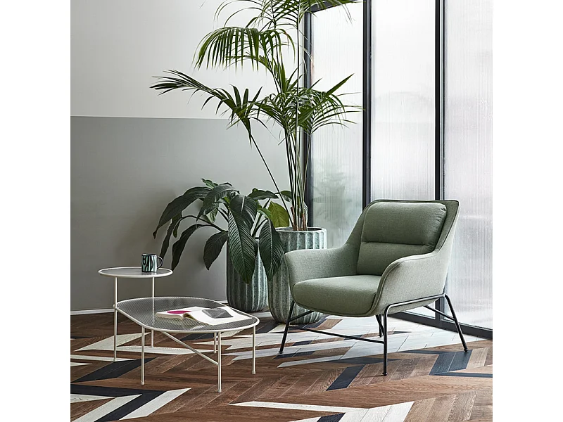 Nix - Table basse en verre strié et métal - Couleur - Blanc