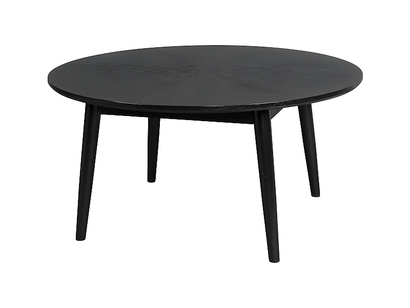 Fabio - Table basse d'appoint ronde en bois ø80cm - Noir