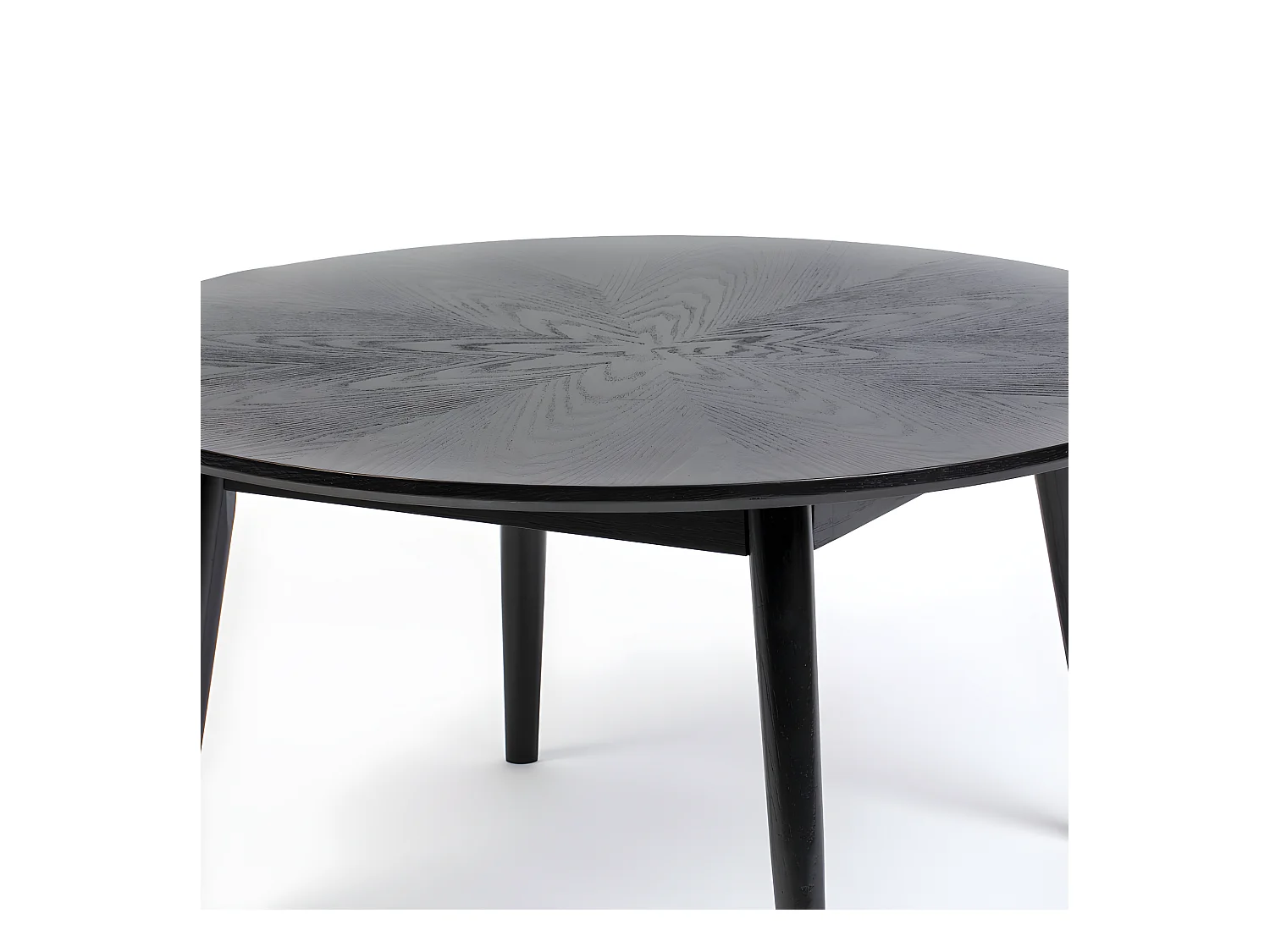 Fabio - Table basse d'appoint ronde en bois ø80cm - Noir