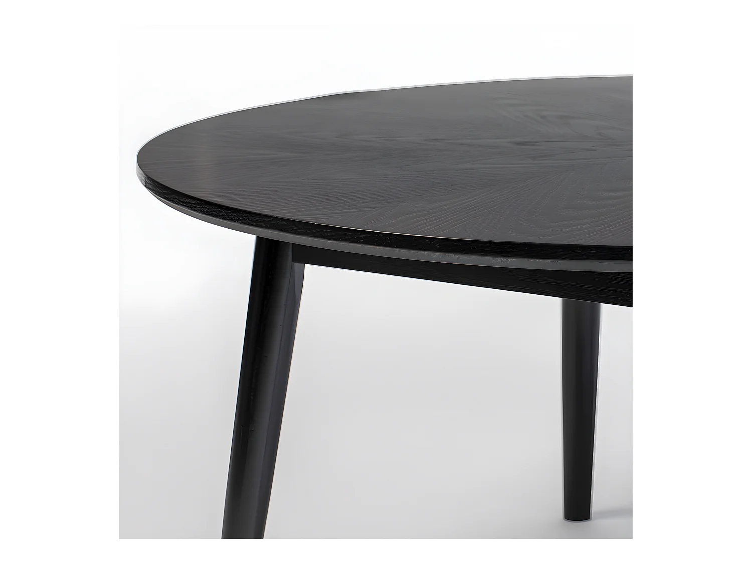 Fabio - Table basse d'appoint ronde en bois ø80cm - Noir