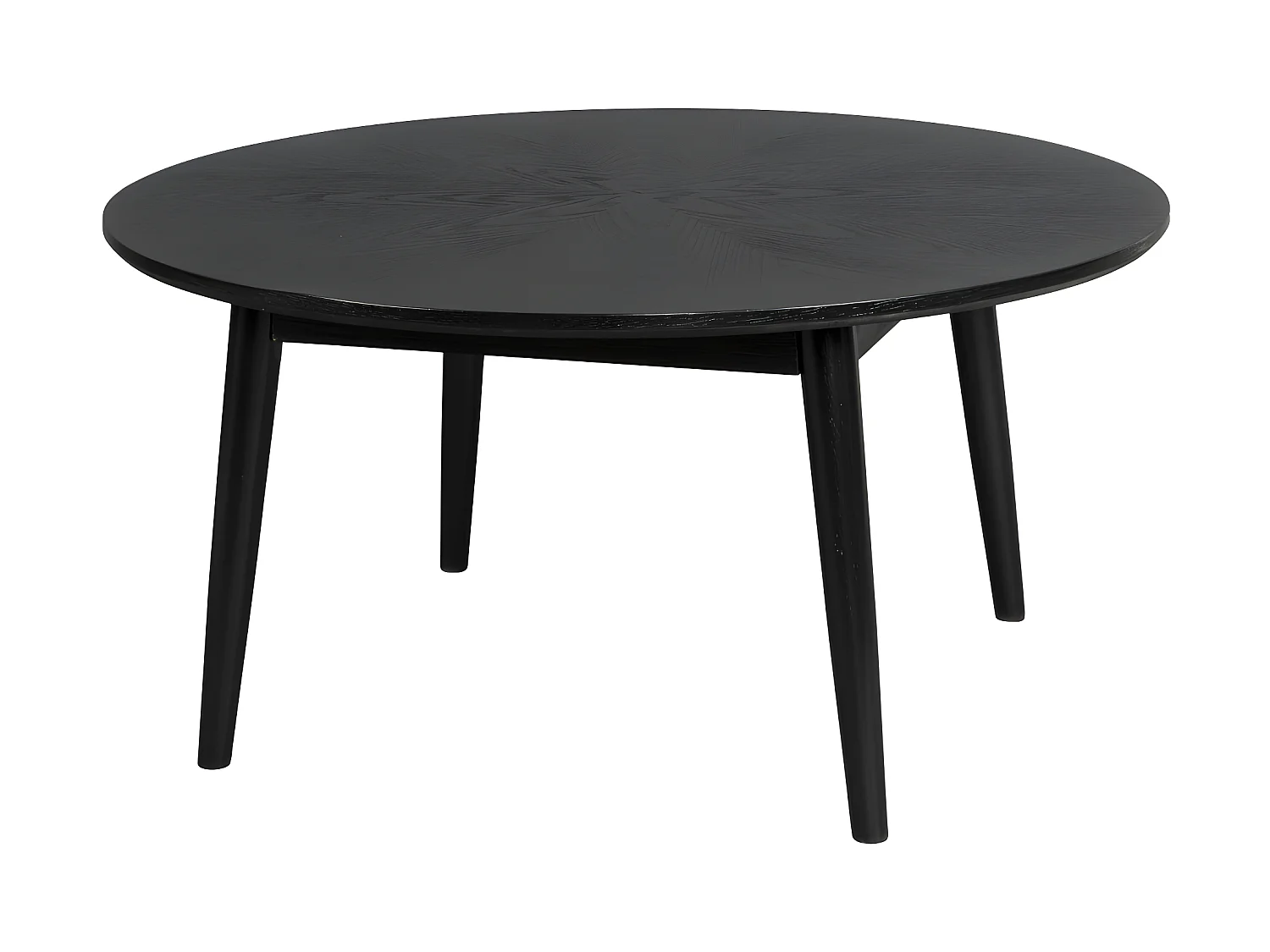 Fabio - Table basse d'appoint ronde en bois ø80cm - Noir