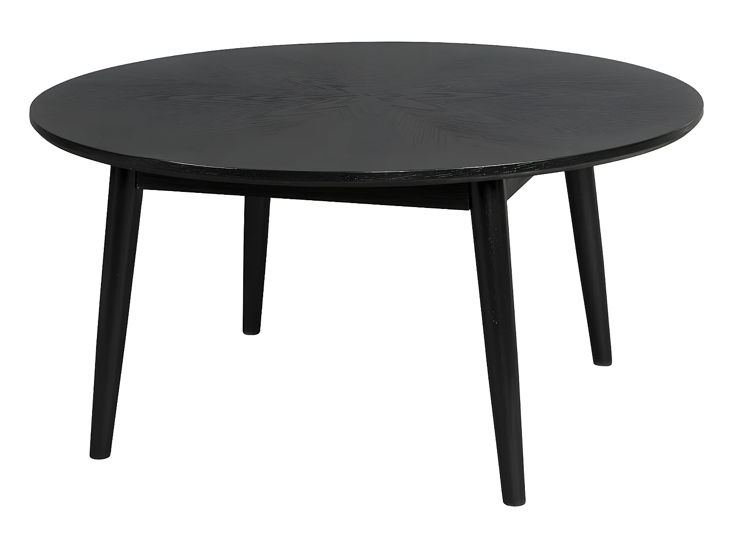 Fabio - Table basse d'appoint ronde en bois ø80cm - Noir
