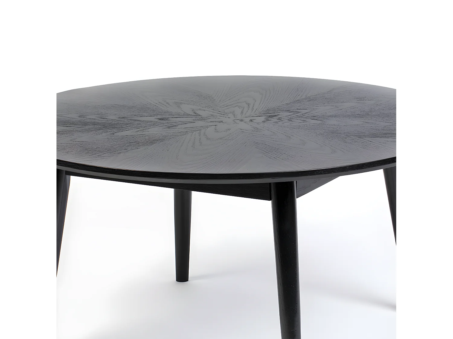Fabio - Table basse d'appoint ronde en bois ø80cm - Noir