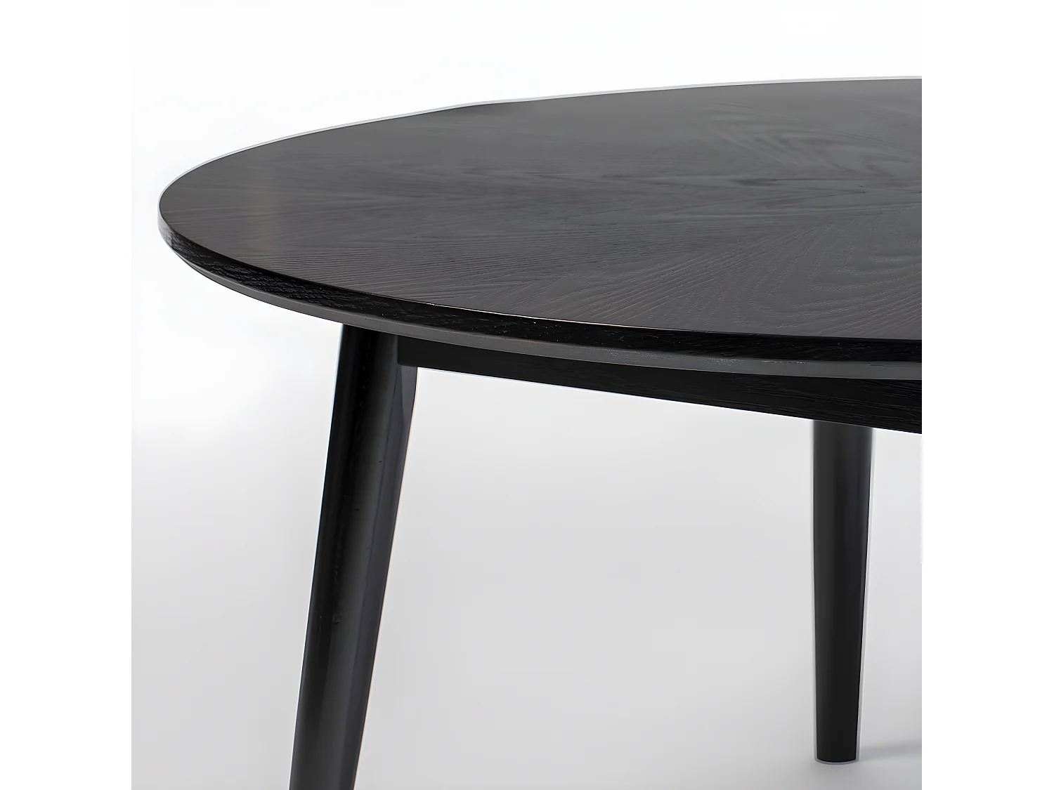 Fabio - Table basse d'appoint ronde en bois ø80cm - Noir