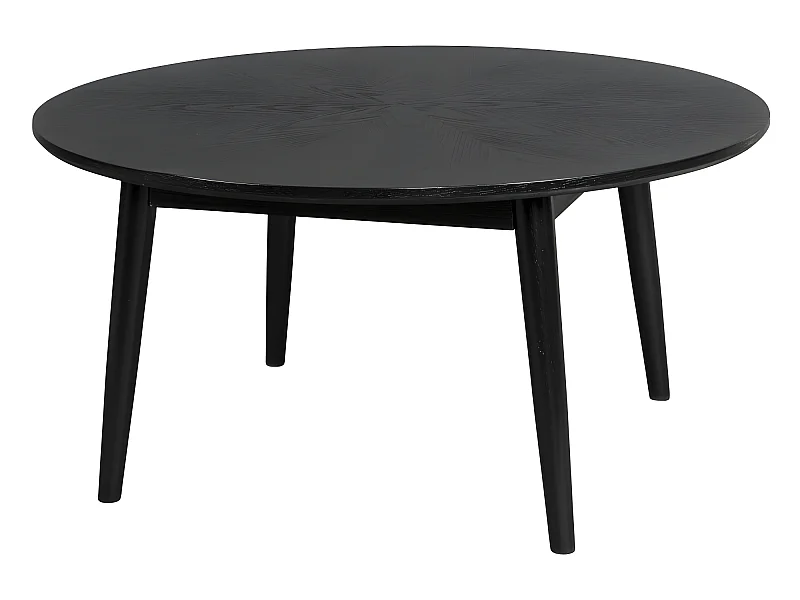 Fabio - Table basse d'appoint ronde en bois ø80cm - Noir