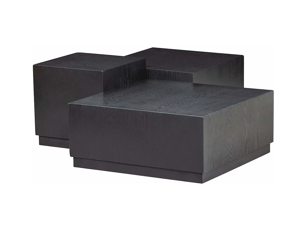 PIM - Set de 3 tables basses en MDF noir mat