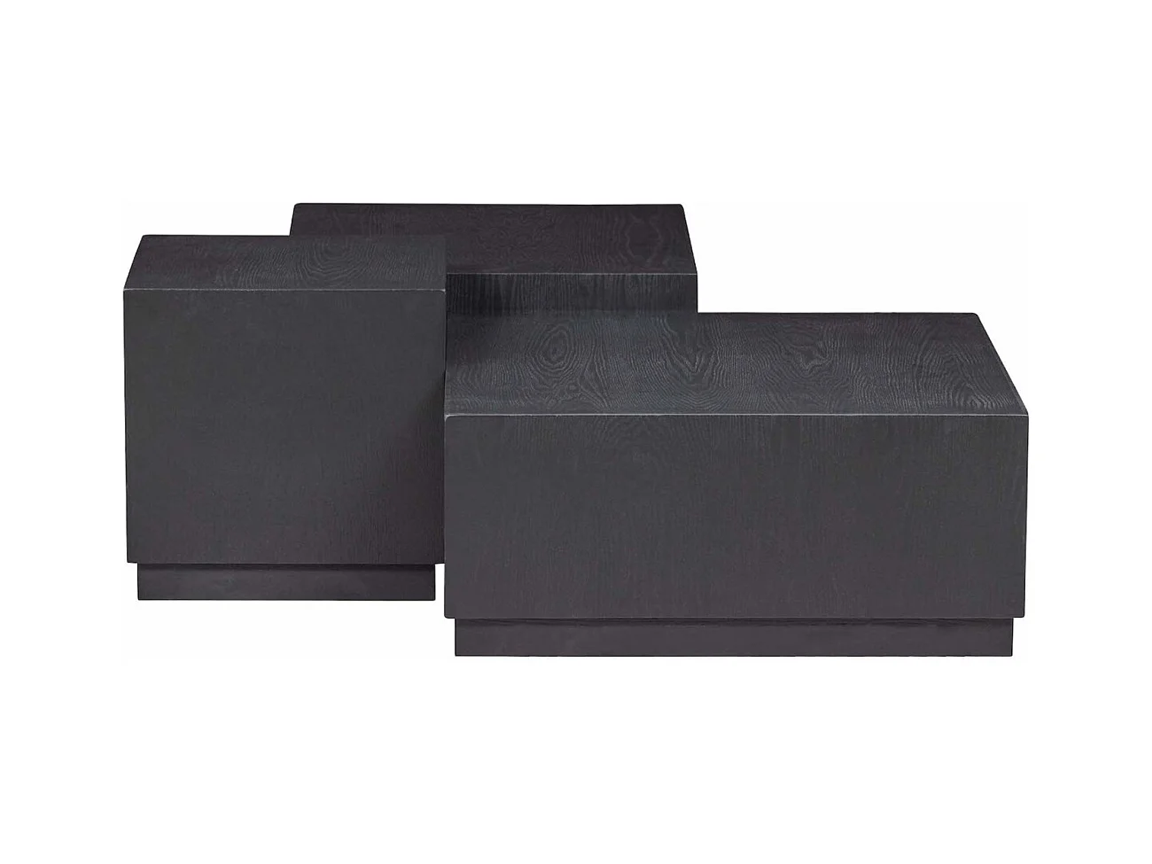 PIM - Set de 3 tables basses en MDF noir mat