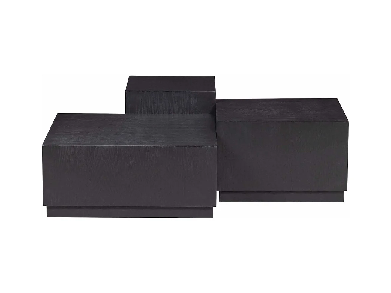 PIM - Set de 3 tables basses en MDF noir mat