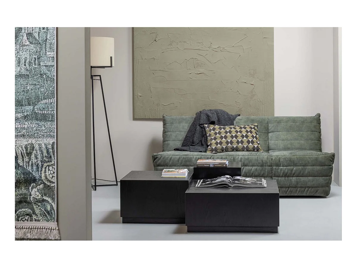 PIM - Set de 3 tables basses en MDF noir mat