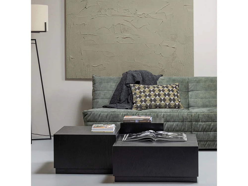 Pim - Lot de 3 tables basses en bois - Noir