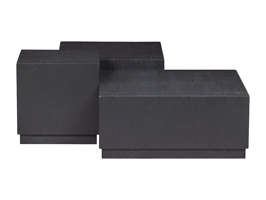 Pim - Lot de 3 tables basses en bois - Noir