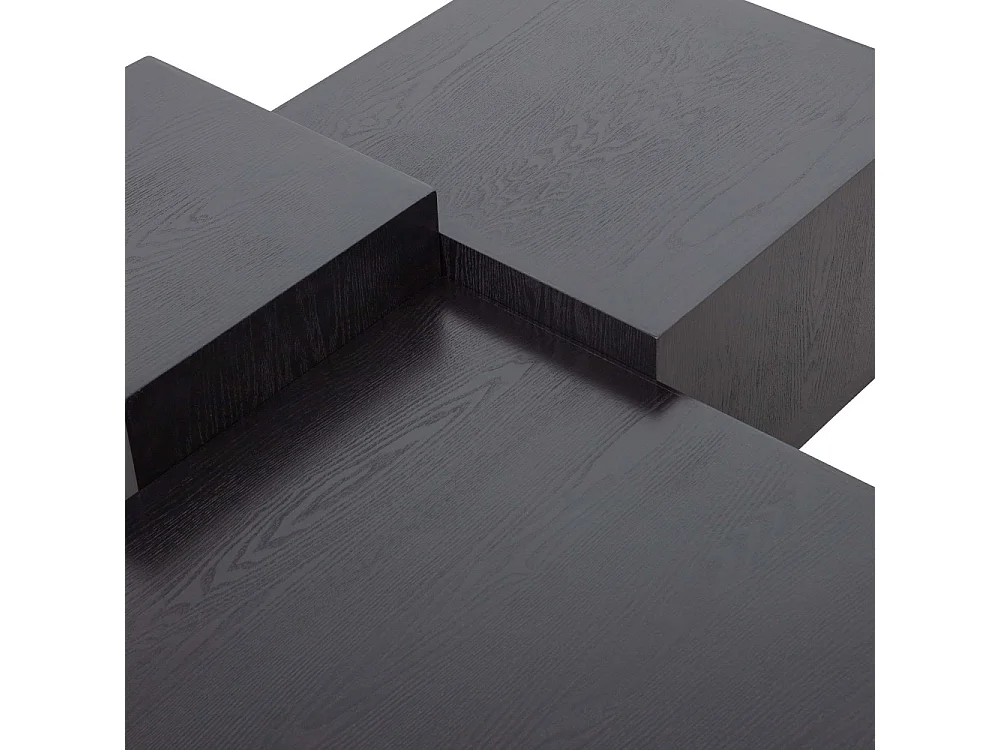 Pim - Lot de 3 tables basses en bois - Noir