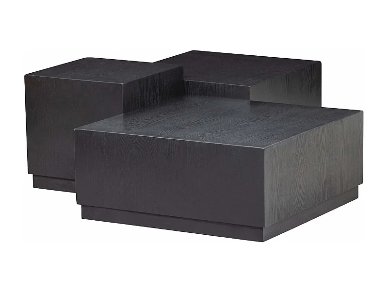PIM - Set de 3 tables basses en MDF noir mat