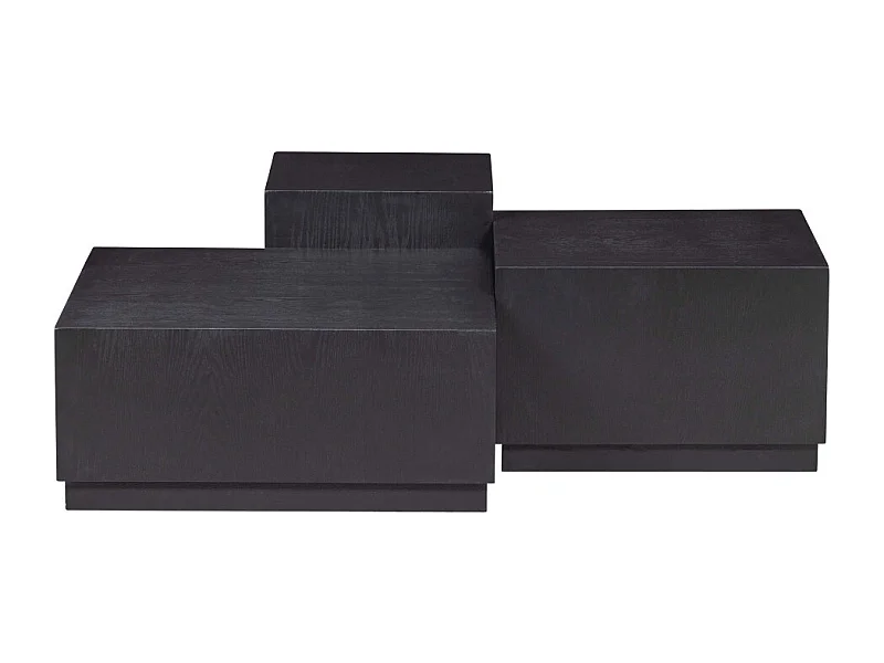 Pim - Lot de 3 tables basses en bois - Noir