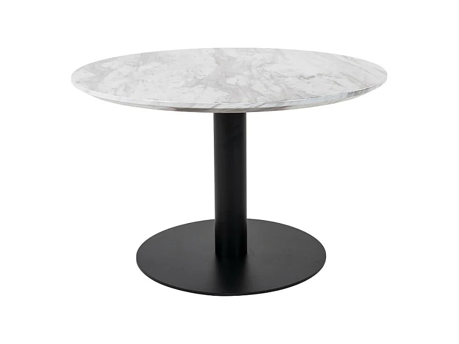 Café Bandeja de apariencia de mármol y pie negro Ø 70 x 45 cm