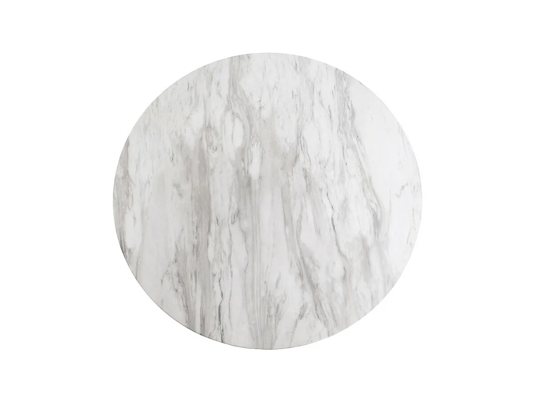 Café Bandeja de apariencia de mármol y pie negro Ø 70 x 45 cm