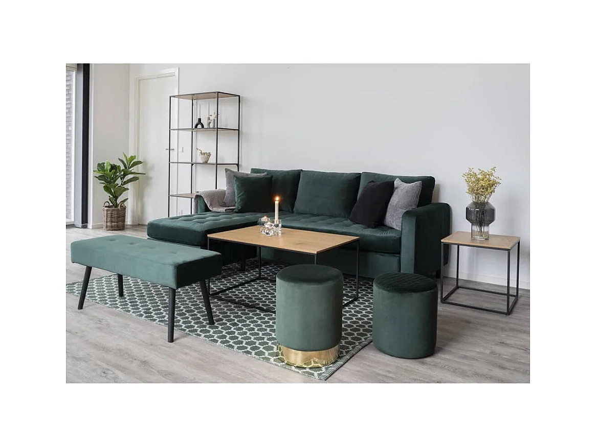 Vita salontafel zwart, eikenhouten decor.