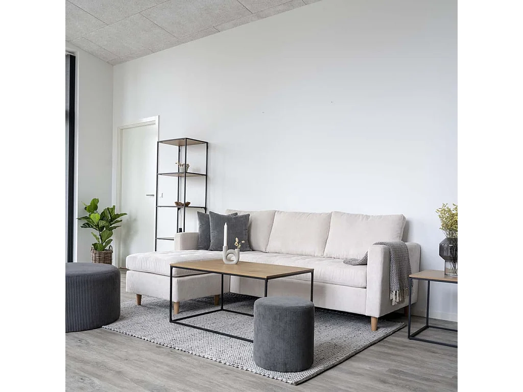 Vita Couchtisch schwarz, Eiche Dekor.