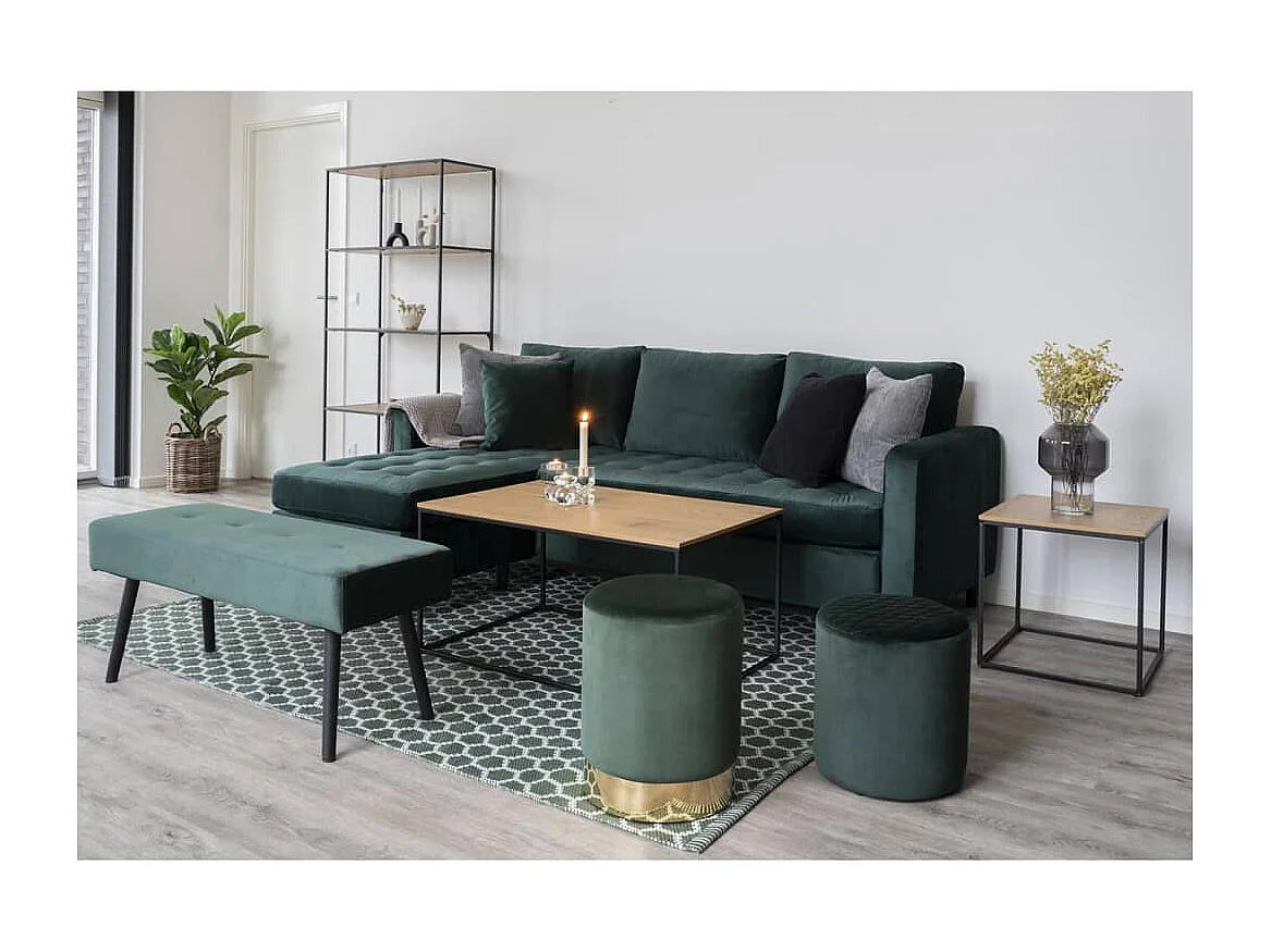 Vita Couchtisch schwarz, Eiche Dekor.