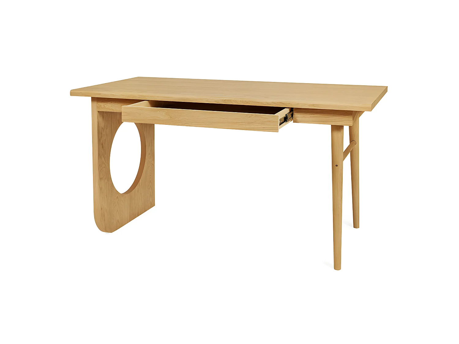 Bureau 1 Tiroir Design "Bau" 140cm Chêne