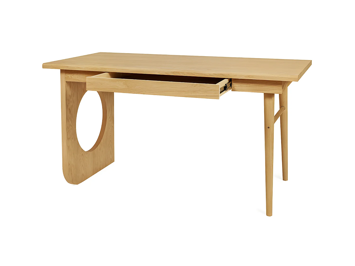 Bureau 1 Tiroir Design "Bau" 140cm Chêne