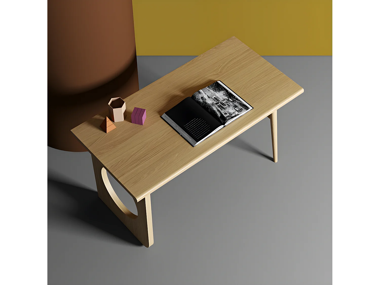 Bureau 1 Tiroir Design "Bau" 140cm Chêne