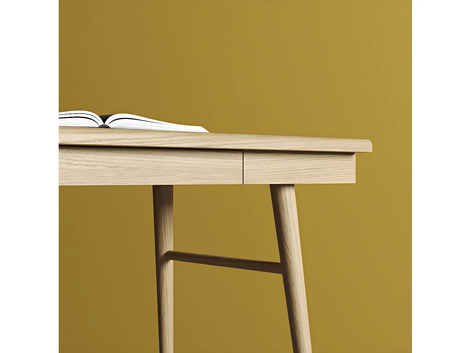 Bureau 1 Tiroir Design "Bau" 140cm Chêne