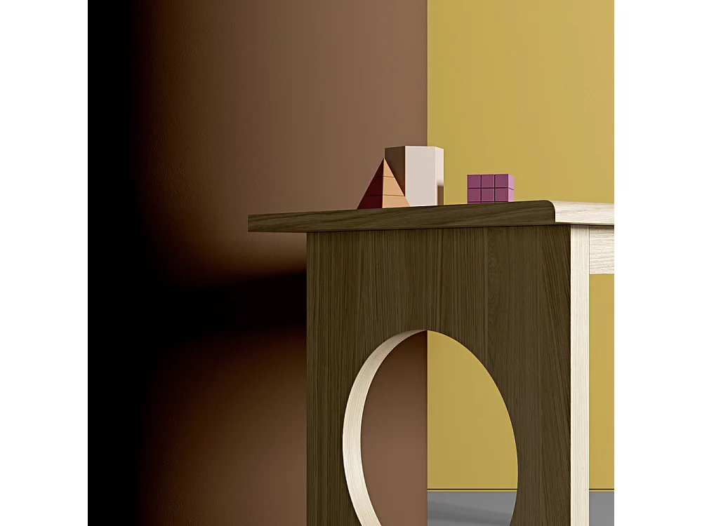 Bureau 1 Tiroir Design "Bau" 140cm Chêne