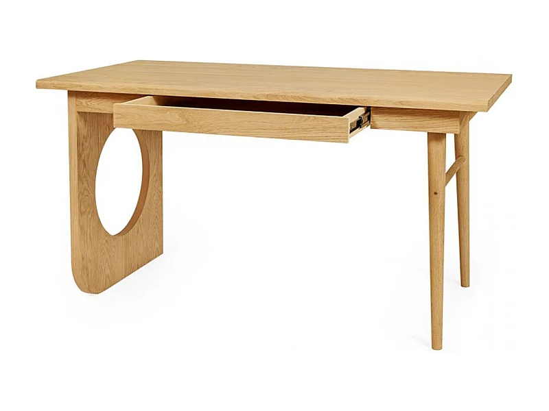 Bureau 1 Tiroir Design "Bau" 140cm Chêne