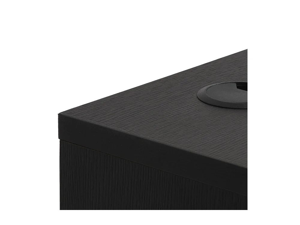 Rinto - Bureau 1 tiroir, 1 niche en bois et métal L120cm - Noir