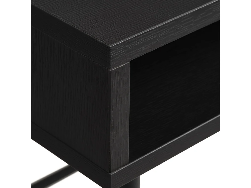 Rinto - Bureau 1 tiroir, 1 niche en bois et métal L120cm - Noir