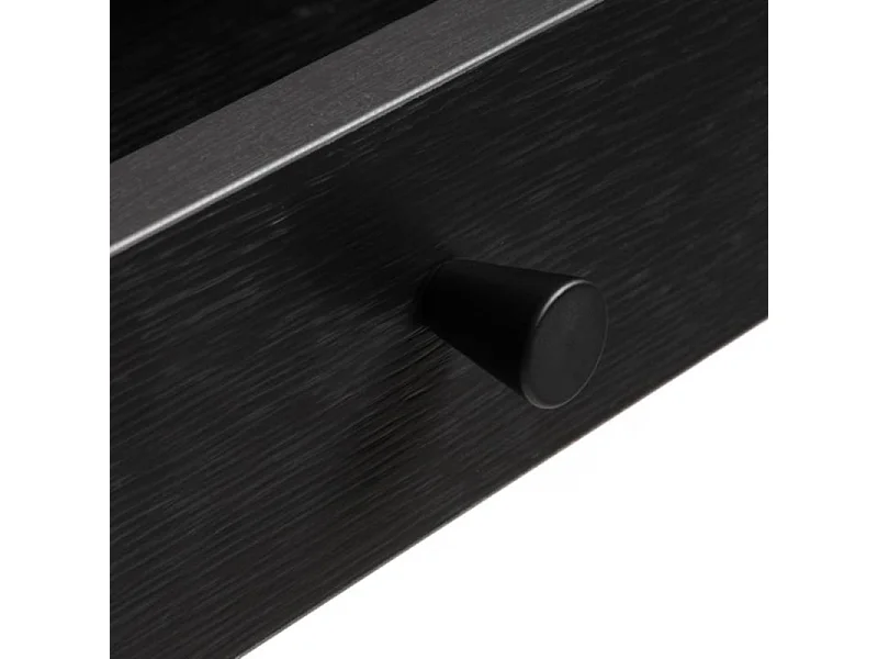 Rinto - Bureau 1 tiroir, 1 niche en bois et métal L120cm - Noir