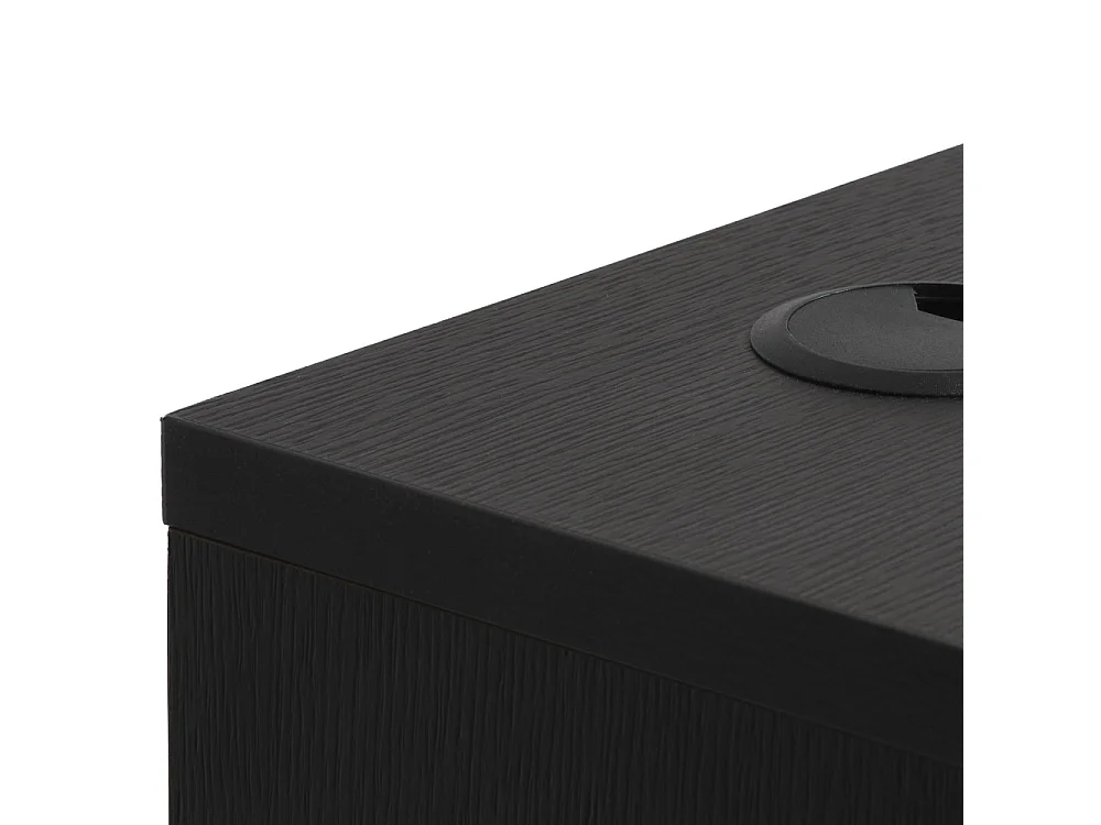 Rinto - Bureau 1 tiroir, 1 niche en bois et métal L120cm - Noir