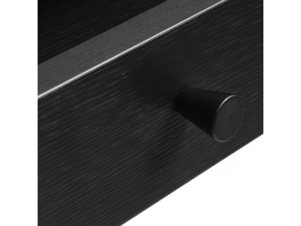 Rinto - Bureau 1 tiroir, 1 niche en bois et métal L120cm - Noir