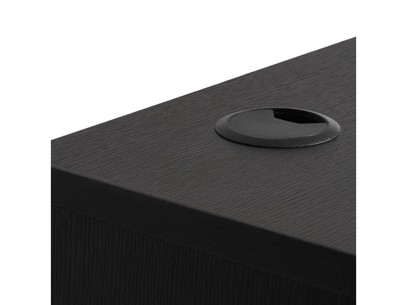 Rinto - Bureau 1 tiroir, 1 niche en bois et métal L120cm - Noir