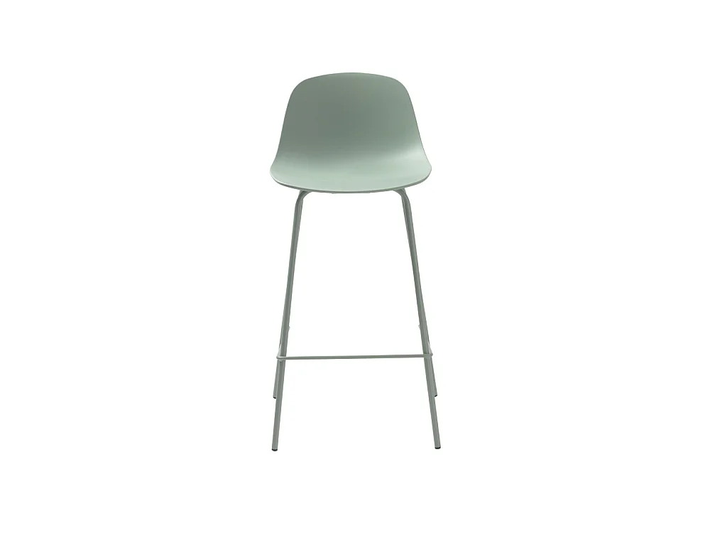 Hel - Lot de 2 chaises de bar en plastique et métal H67,5cm - Vert
